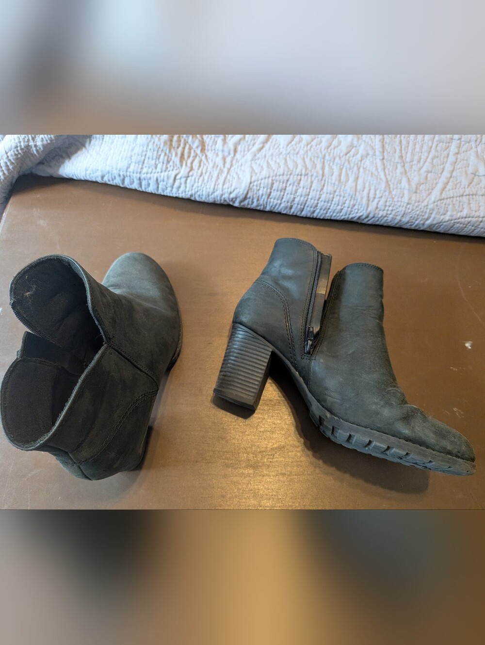 Clarke's Collection Women’s Black Suede Block Heel Ankle Boots